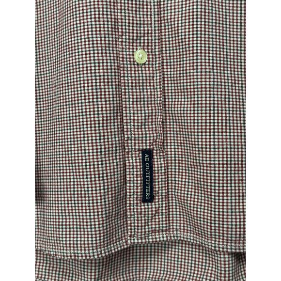 American Eagle Outfitters Men’s Shirt XXL Plaid Chambray Long Sleeve Button - Picture 3 of 11